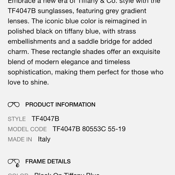 Tiffany & Co Sunglasses - Picture 9 of 9